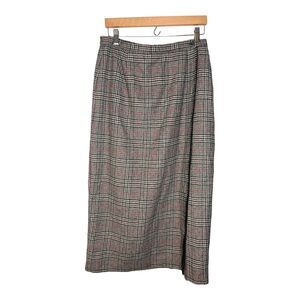 Requirements Vintage Black Red Beige Houndstooth Wrap Straight Skirt size 14